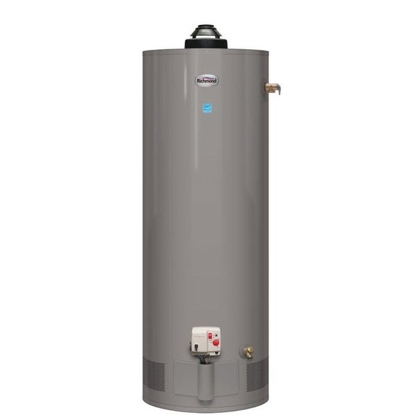 Richmond Gas Water Heater, Natural Gas, 38 gal Tank, 141 gpm, 40000 Btuhr BTU, 07 Energy Efficiency 12G40-40E2